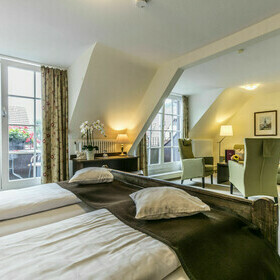 Doppelbett im Gstezimmer des Gasthaus goldener Engel